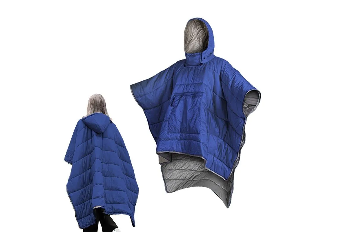 - Camping Wearable Hooded Dark Poncho Bag Sleeping Secure checkout Blue Thermal Blanket Secure platform