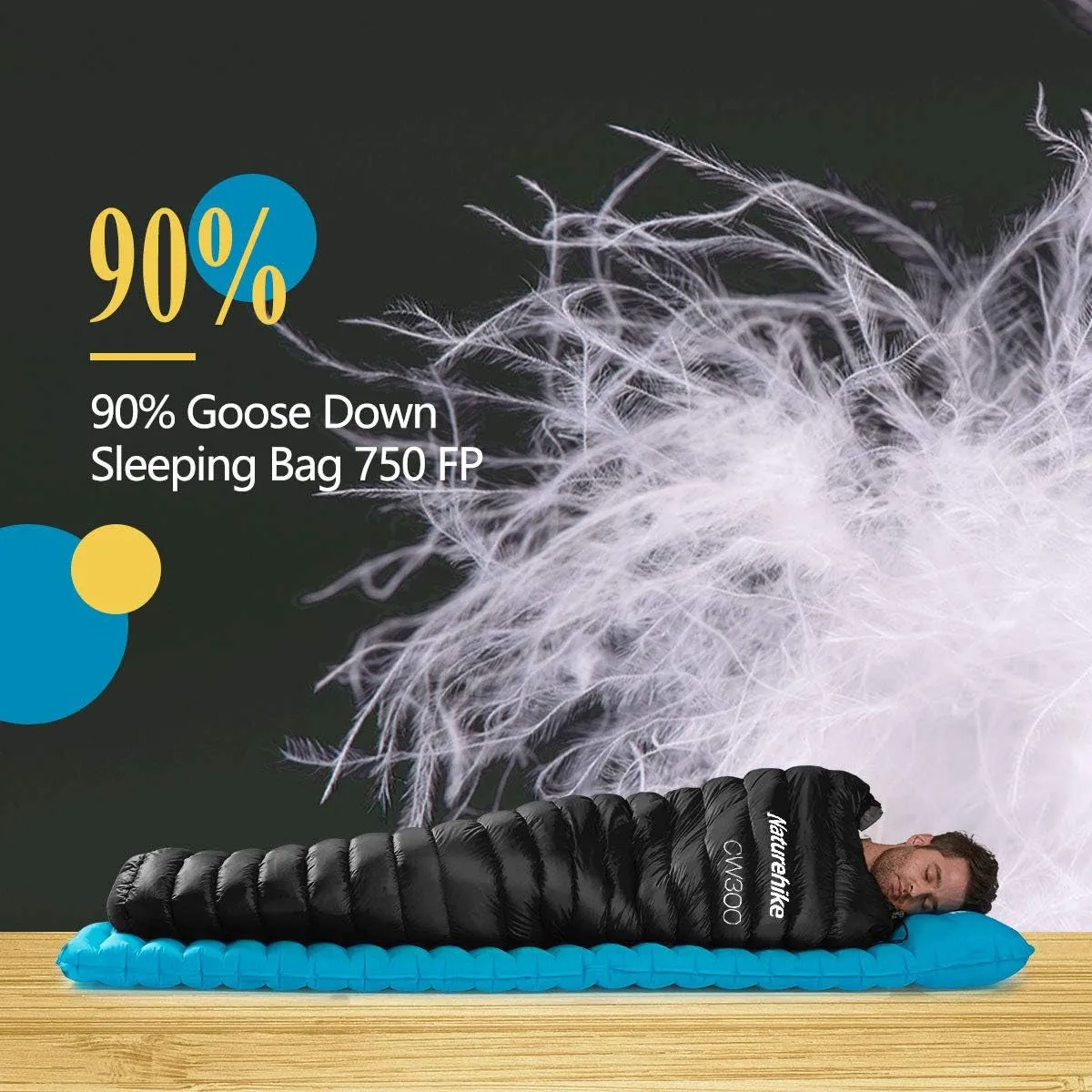 0 Degree Mummy Goose down Sleeping Bag, Compact Ultralight Sleeping Bag for Adults Cold Weather