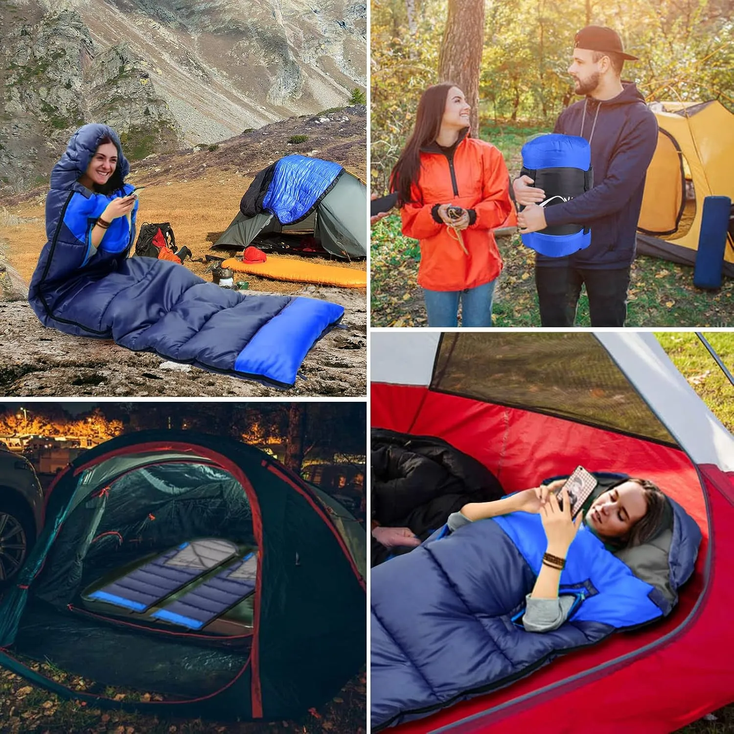 0 Degree Wearable Sleeping Bag for Adults Compact Lightweight Cold Weather Mummy Sleeping Bags for 2-3 Season Camping Backpacking, Fits 5°F ~ 50°F, 4.3lbs More Warmer