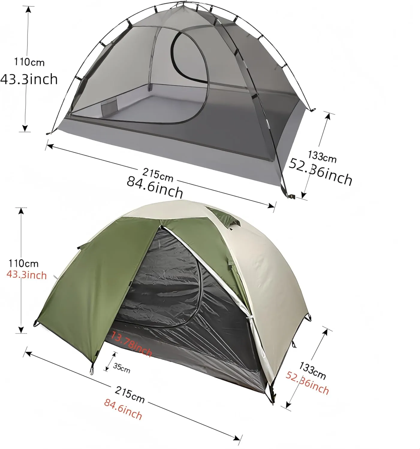 1-2 Person Outdoor Camping Double Layer Tent Mountaineering Lightweight Camping Tent