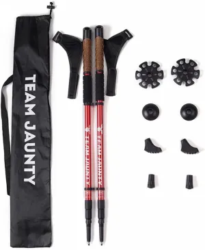 1 Pair Trekking Poles Nordic Walking Hiking Sticks Telescoping Adjustable Anti-Shock Trekking Poles