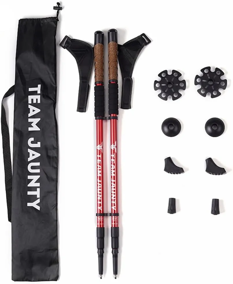 1 Pair Trekking Poles Nordic Walking Hiking Sticks Telescoping Adjustable Anti-Shock Trekking Poles