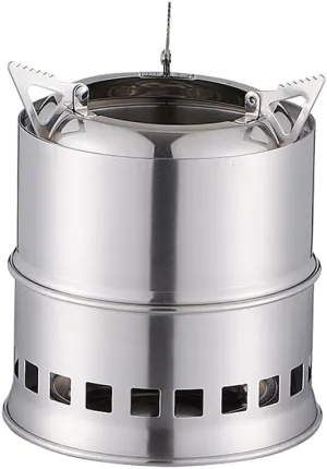 1 Piece Portable Stove Stainless steel, Wood Stove Camping, Twig Stove for Hiking, Foldable Stove Wood