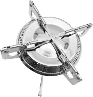 1 Set Stove Windproof Cookware Cooker System Unit Windscreen Kettle Camp Home Canisters Portable Heater Burner Kitchen Gas Cooking Boil Outdoor Propane Silver Stainless Steel