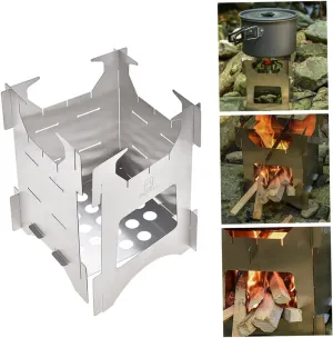 1 Set Wood Stove Outdoornic Burning Portable Outdoor Hiking Foldable Camping