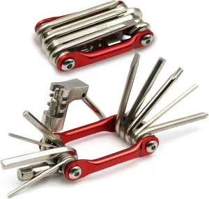 10-in-1 Bike Multi Tool – Compact Bicycle Repair Kit w/Chain Breaker, Allen Wrench Set, Screwdrivers – MTB, Road, BMX, E-Bike Tire & Gear Tool