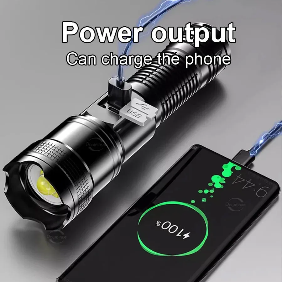 100000 Lumens Super Bright Long Range LED Flashlight Tactical Outdoor Waterproof Lantern Torch