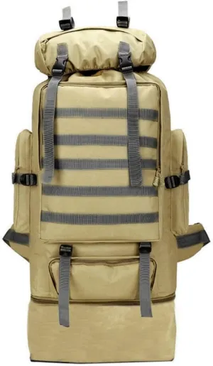 100L Camping Hiking Backpack Waterproof Military Tactical Backpack Sports Survival Backpacks for Traveling and Hiking (Wolf Brown)