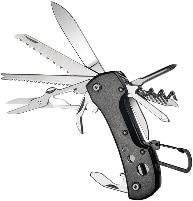 11-Function Portable Multi-Tool, Easy-to-Use Outdoor Utility Gear with Scissors, Multi-Purpose Equipment for Camping