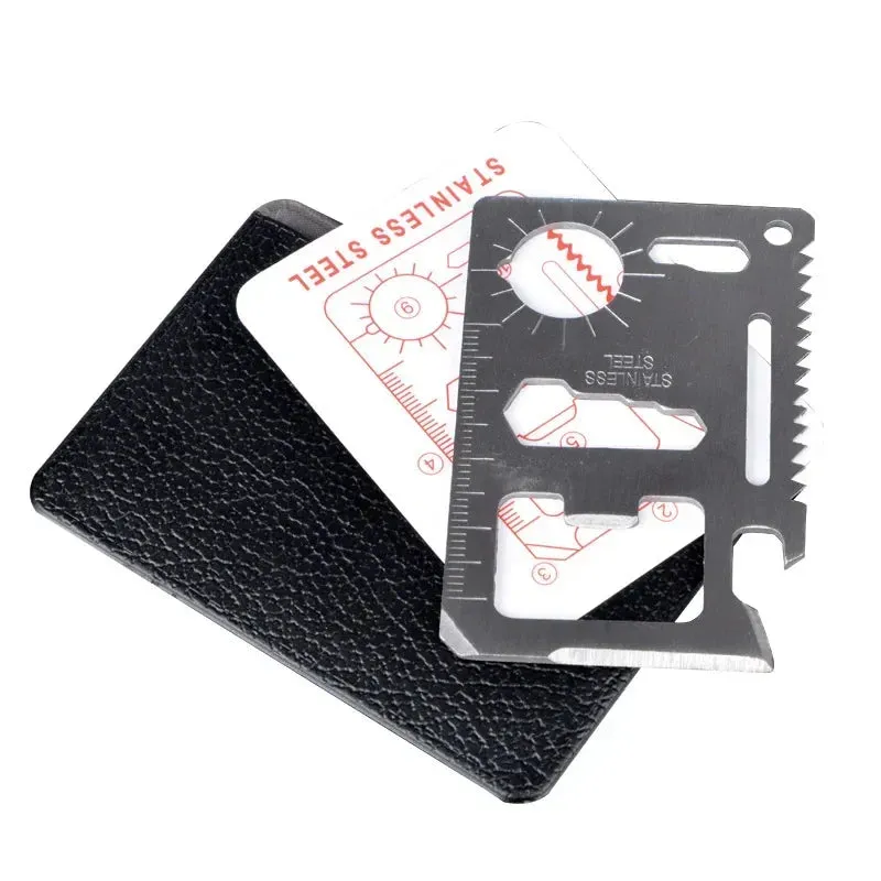 11-in-1 Pocket Tool Credit Card - Portable Outdoor Camping Survival Multi-Tool