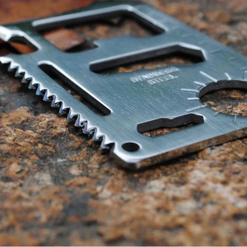 11-in-1 Pocket Tool Credit Card - Portable Outdoor Camping Survival Multi-Tool