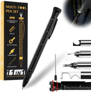 12 in 1 Multi-Tool Pen Set, Multifunctional Pen for Dad Grandpa Husband Boyfriend Birthday, Tactical Pen Multi Tool with LED, Cool Unique Stuff Ideas Tools Gadgets for Men Women