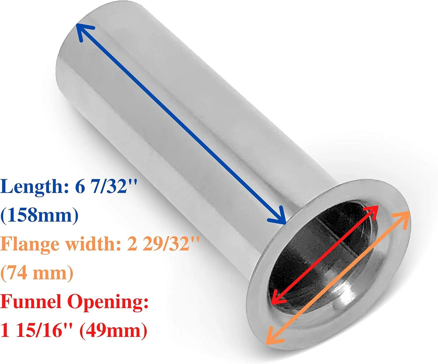 #12 Stainless Steel 2 Inch Meat Bag Filling Tube for Meat Grinder