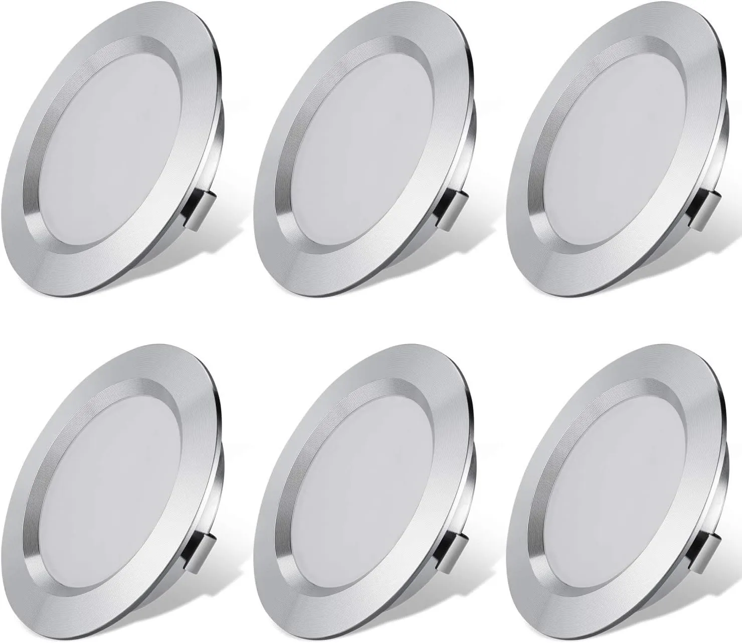 12V LED Lights for RV Camper Van Trailer - 3W Warm White 2800K 270 Lumen Low Voltage Recessed Ceiling Light Dimmable - Pack of 6