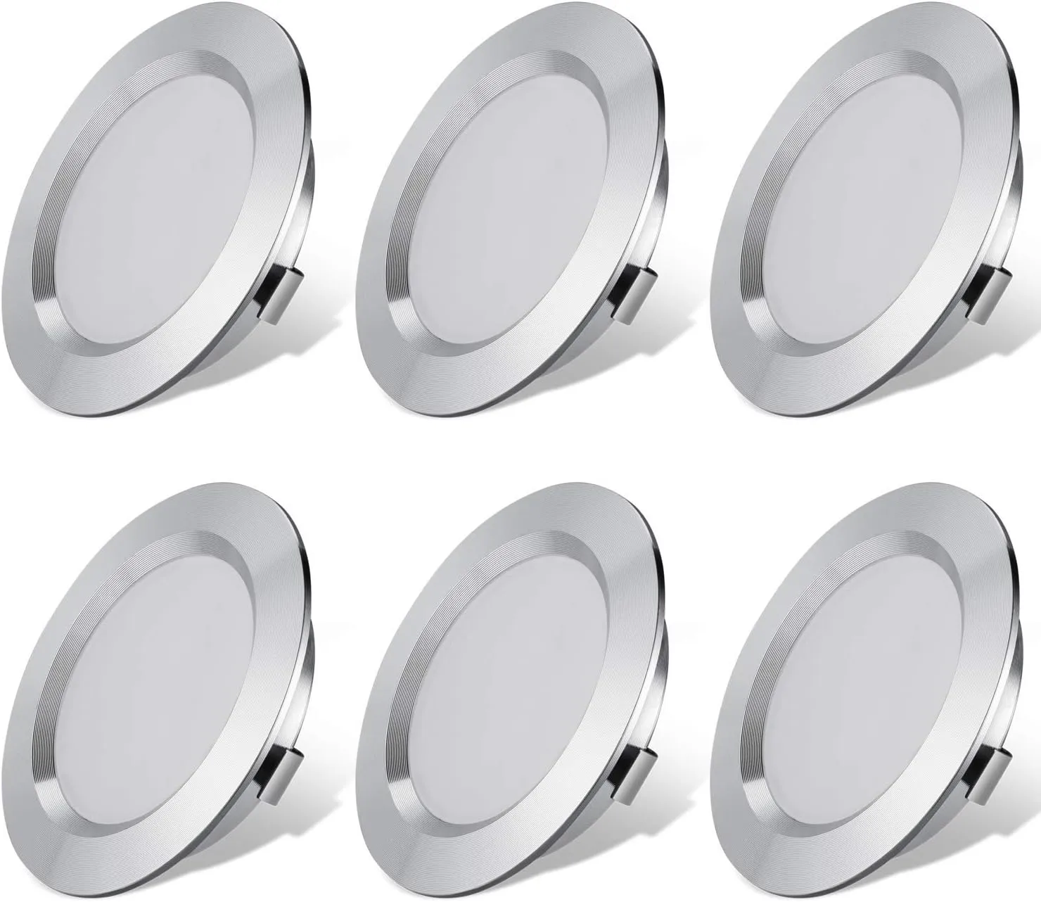 12V LED Lights for RV Camper Van Trailer - 3W Warm White 2800K 270 Lumen Low Voltage Recessed Ceiling Light Dimmable, Set of 6