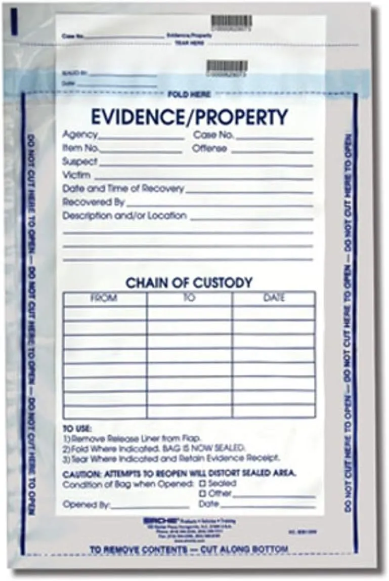12x15-1/2" Integrity Evidence Bag, 100 Pack