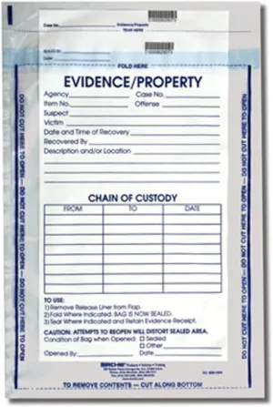 12x15-1/2" Integrity Evidence Bag, 100 Pack