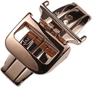 16 18mm Polished Silver Gold Rose-Gold Solid Stainless Steel Folding Clasp for Jaeger-LeCoultre Deployment Buckle (Color : Rose Gold, Size : 16mm)