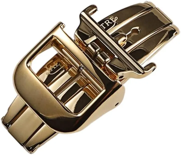 16 18mm Polished Silver Gold Rose-Gold Solid Stainless Steel Folding Clasp for Jaeger-LeCoultre Deployment Buckle (Color : Rose Gold, Size : 16mm)