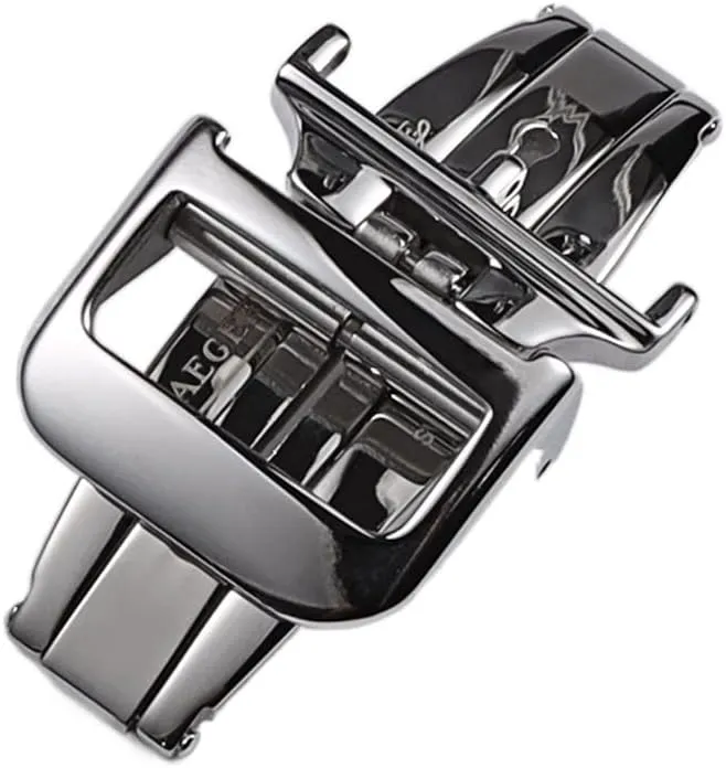 16 18mm Polished Silver Gold Rose-Gold Solid Stainless Steel Folding Clasp for Jaeger-LeCoultre Deployment Buckle (Color : Rose Gold, Size : 16mm)