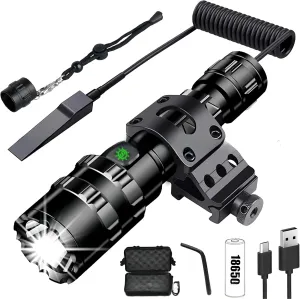 1600 Lumens Tactical Flashlight, Rechargeable LED Flashlight with Pressure Switch for Hiking, Camping, Fishing Emergency, 5 Lighting Modes 656 FT Lighting Range IP-6 Waterproof