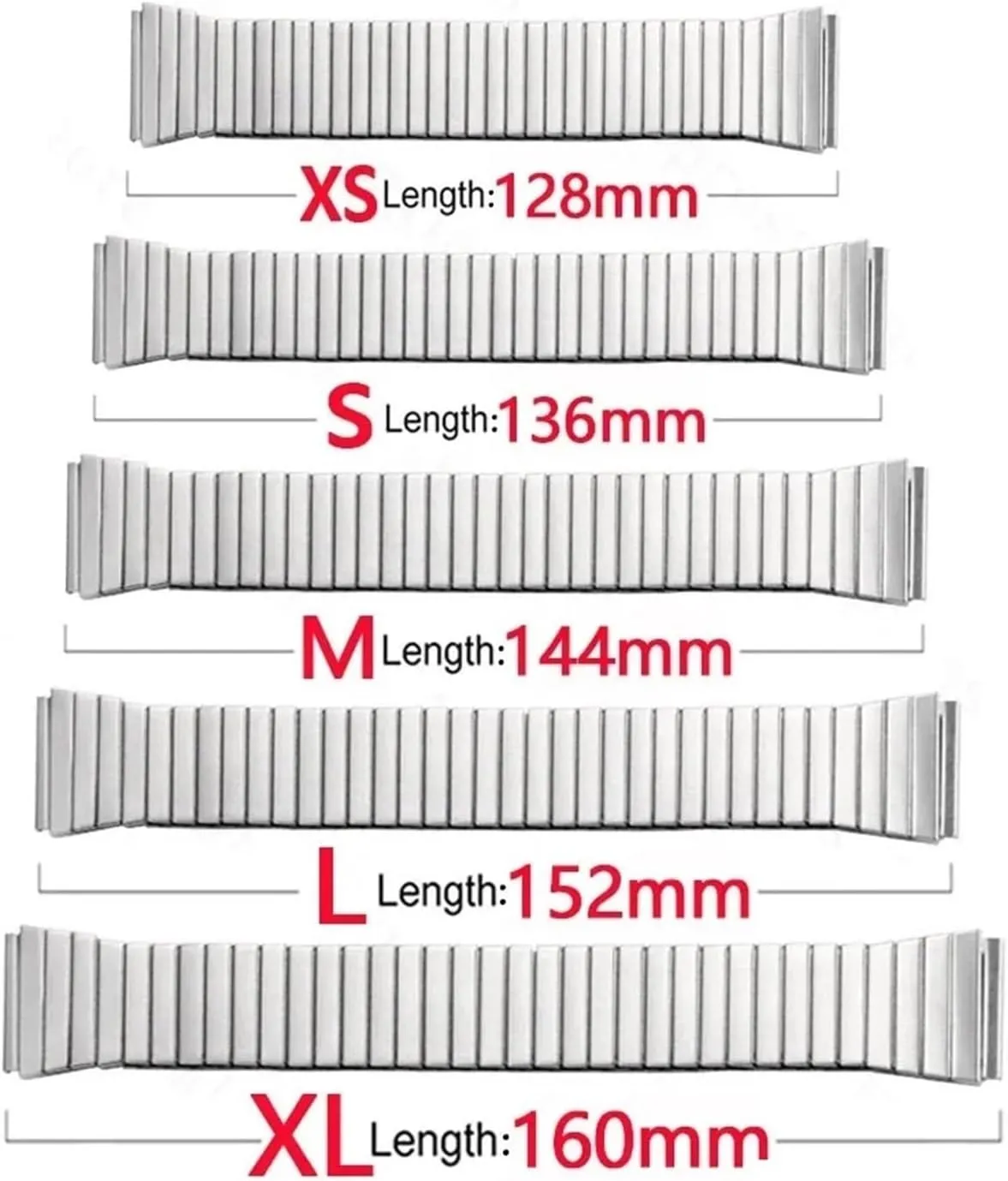 18mm Stainless Steel Watch Strap Stretch Expansion Retractable Men Metal Elastic Watchband Watch Accessories SmartWatch Bracelet