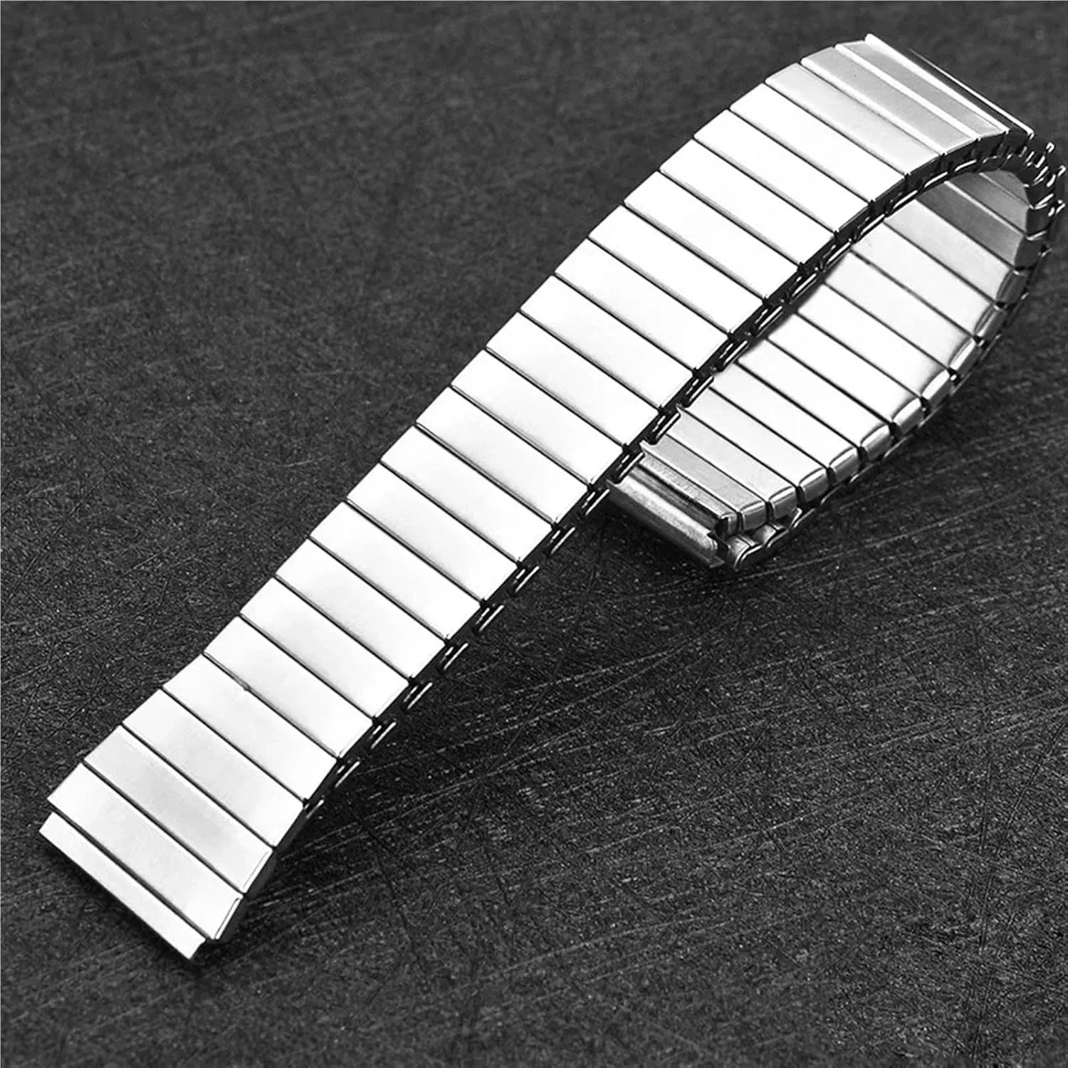 18mm Stainless Steel Watch Strap Stretch Expansion Retractable Men Metal Elastic Watchband Watch Accessories SmartWatch Bracelet