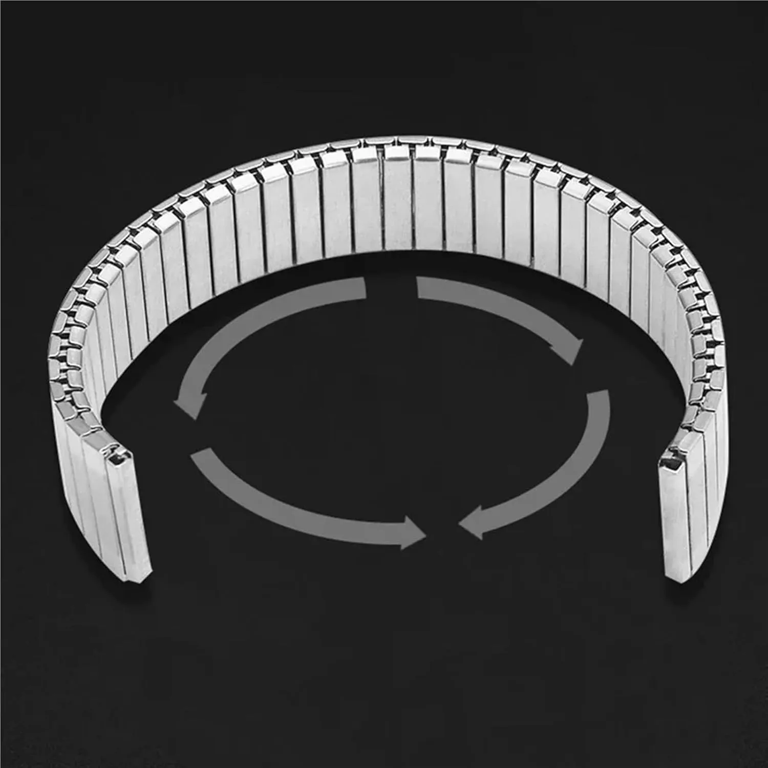 18mm Stainless Steel Watch Strap Stretch Expansion Retractable Men Metal Elastic Watchband Watch Accessories SmartWatch Bracelet