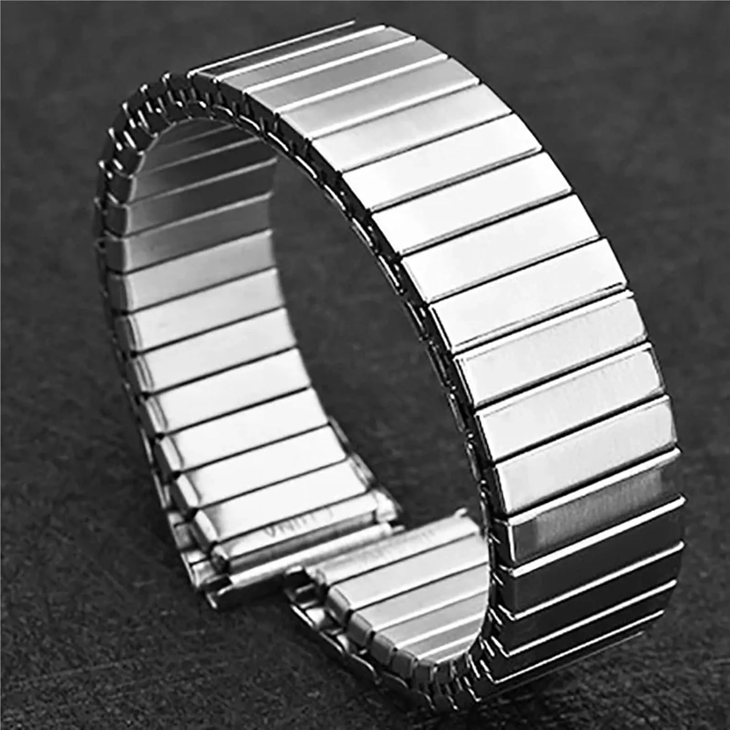 18mm Stainless Steel Watch Strap Stretch Expansion Retractable Men Metal Elastic Watchband Watch Accessories SmartWatch Bracelet