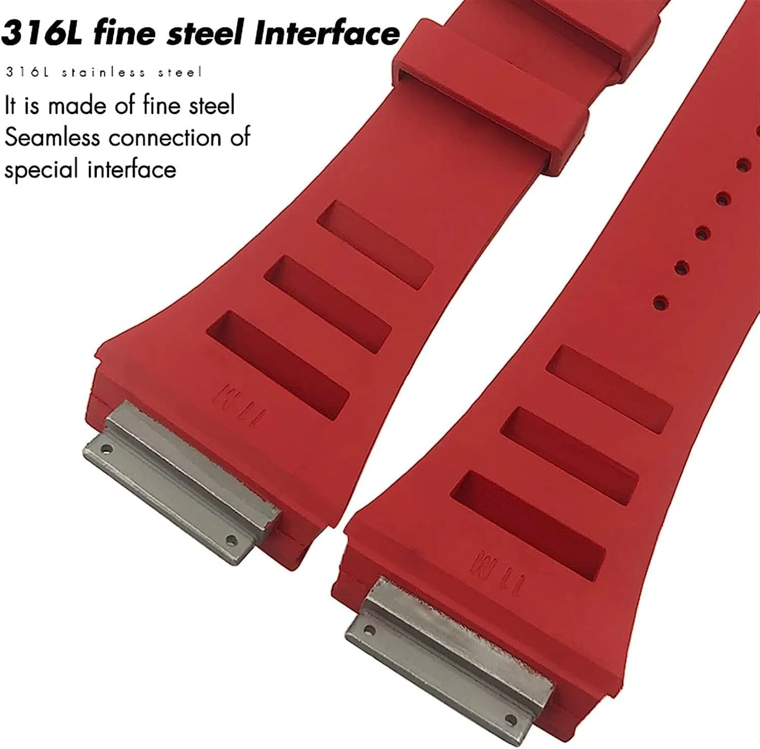 19mm Rubber Watchband with Metal Interface For Richard Mille RM035 011 055 030 Watch Strap Replacement accessories