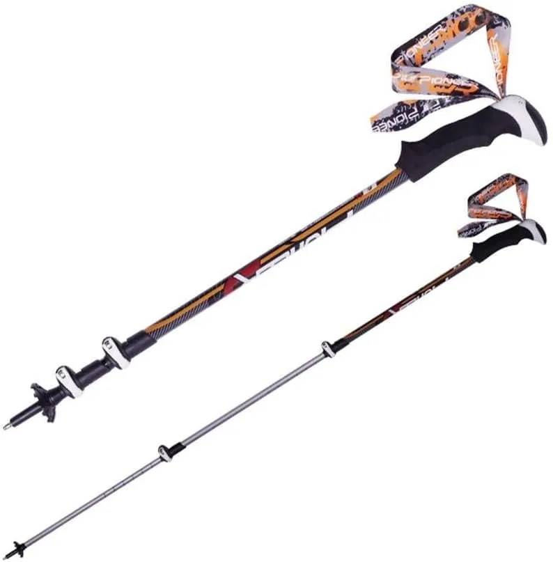 1pc Aluminum 7075 Trekking Poles – Ultra Lightweight, Adjustable with Quick Flip Lock, EVA Grip, Padded Straps, Tungsten Tips for Hiking, Backpacking & Walking