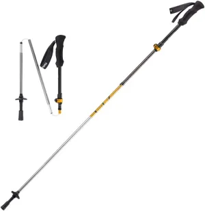 1pc Collapsible FoldingTrekking Poles - Carbon Fiber Strong Adjustable Hiking or Walking Sticks - Lightweight, Shock-Absorb, Quick Adjust Locks for Men & Women