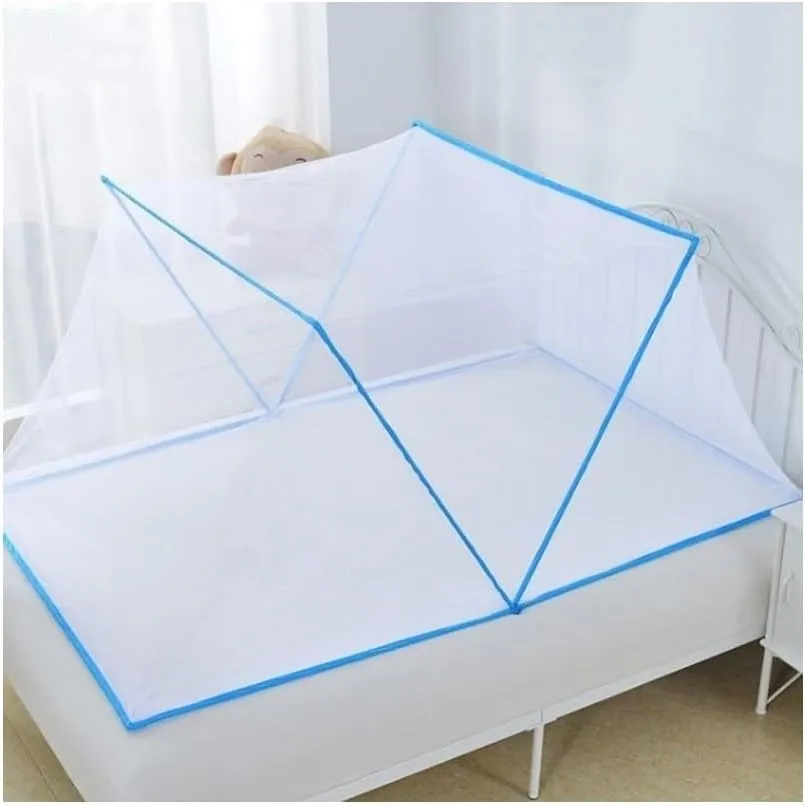 1PC Dormitory Mosquito net, Installation-Free Mosquito net, Portable Folding Mosquito net(Blue,125 * 55 * 65cm)