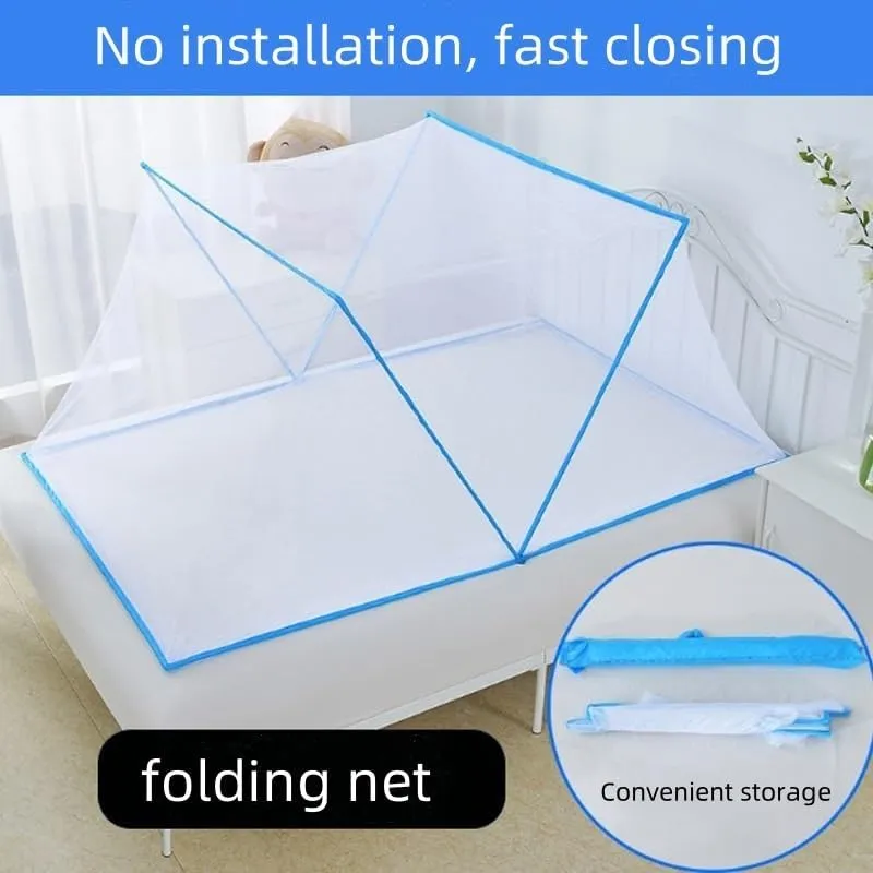 1PC Dormitory Mosquito net, Installation-Free Mosquito net, Portable Folding Mosquito net(Blue,125 * 55 * 65cm)
