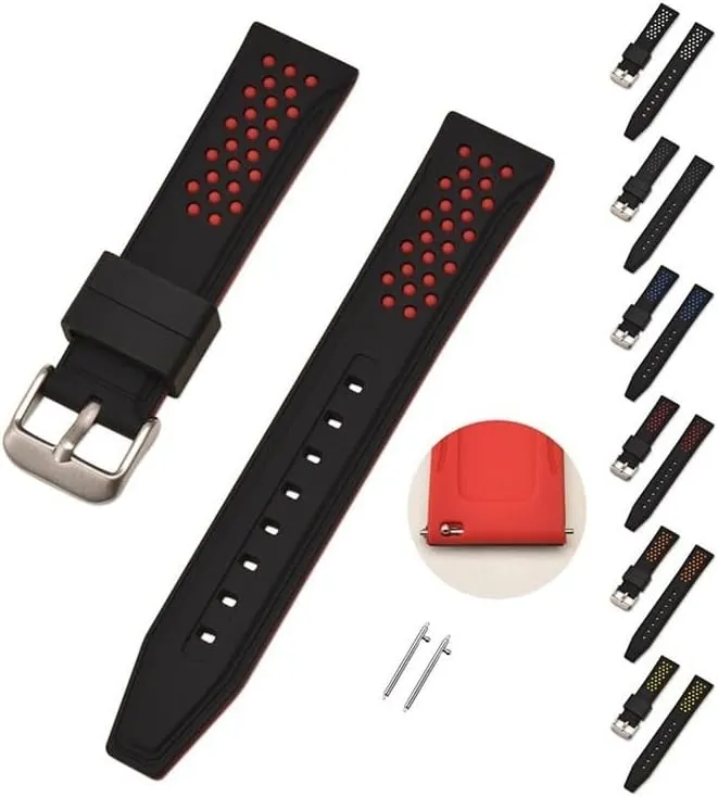 1PC Watch Band, 20mm 22mm 24mm 26mm Quick Release Silicone Sport Waistband Replacement for Men and Women