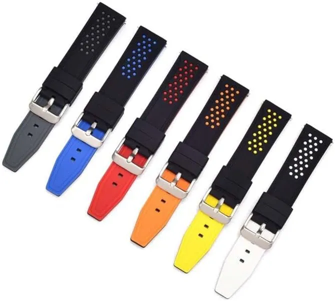 1PC Watch Band, 20mm 22mm 24mm 26mm Quick Release Silicone Sport Waistband Replacement for Men and Women