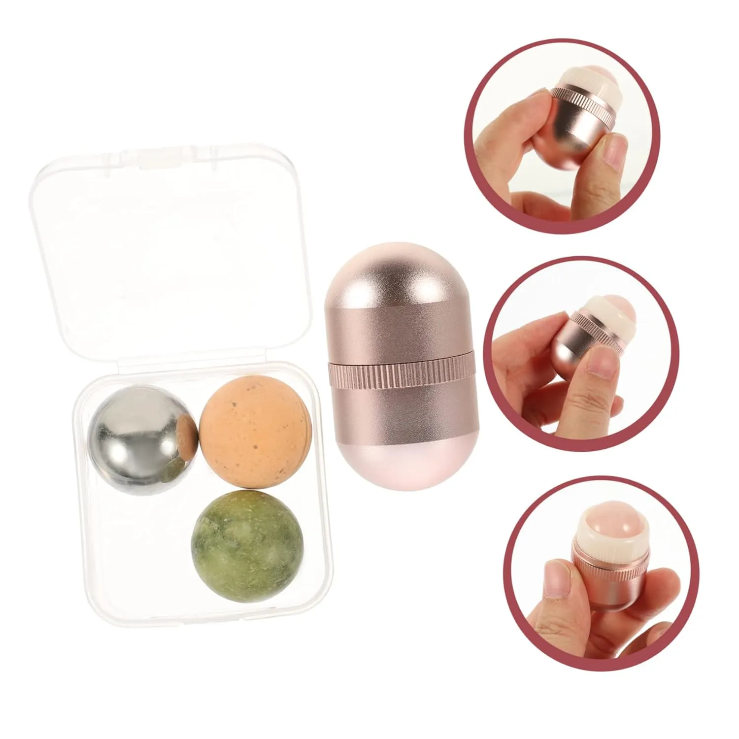 1set Jade Face Roller Compact Jade for Eye and Facial Care Portable Beauty Tool for Skin Absorption for Daily Use Shell