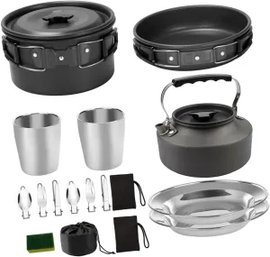 1set Outdoor Camping Cooker Multipurpose Kitchenware Material Compact Design for Hiking Backpacking and Picnics Features Handle for Safe Use