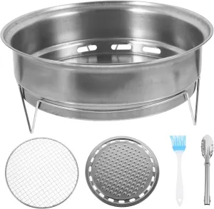 1set Portable Camping Grill Outdoor Barbecue BBQ Rack Easy to Clean for Picnics Parties Spaces for Charcoal Grilling