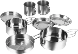 1Set Portable Outdoor Camping Cooking Cookware for Hiking BBQ Picnic and Outdoor Activities Lightweight and Compact Camping Pots and Pans