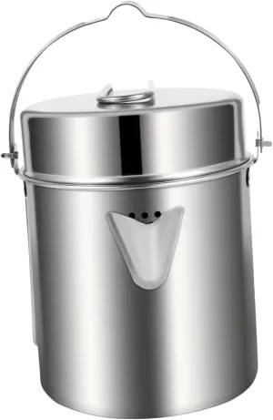 1set Stainless Steel Camping Pot Handle Portable Hiking Cookware for Outdoor Cooking and Picnic Use and Easy to Clean