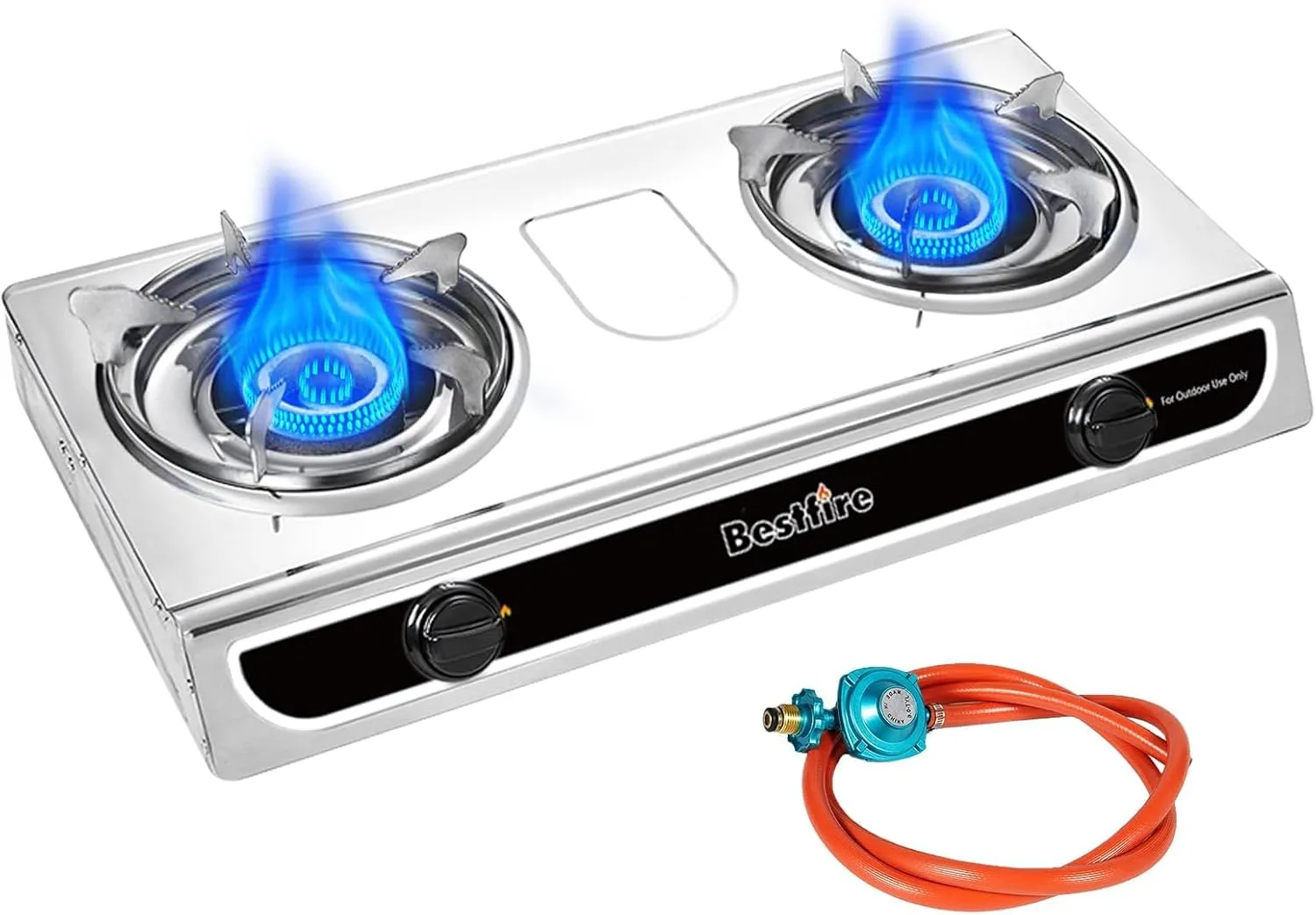 2-Burner Propane Gas Stove with Auto Ignition propane stove 23,000 BTU Camping Stove for Outdoor Cooking & Emergency Use portable gas stove Stainless Steel