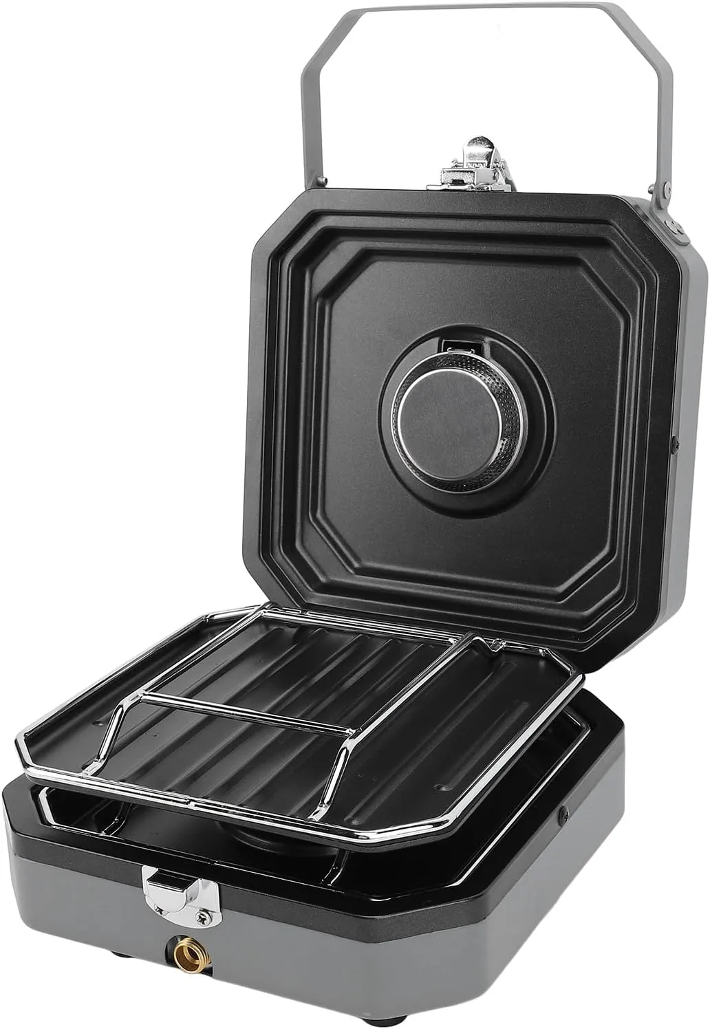 2 Camping Stove With Grill, Camping Grill, Foldable Camp Stove, Two Adjustable With Piezo Ignition & Easy Carrying Handle, Portable Stove For Camping, BBQ