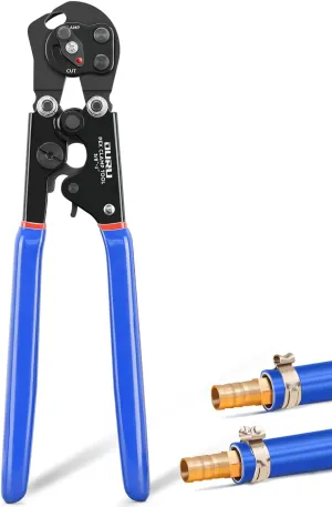 2 IN 1 Pex Crimping Tool Pliers Cinch and Remove Combo Function Professional Pex Crimper Long Handle Pex Pinch Tool Pex Pipe Crimp Tool for 3/8" to 1" Stainless Steel Clamps
