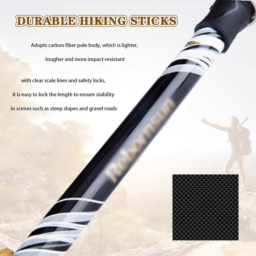 2 Pack Adjustable Trekking Poles, Lightweight Walking Sticks for Women, Outdoor Activities Gear, for Backpacking