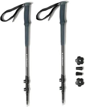 2-Pack Aluminum Trekking Poles - Adjustable Hiking Walking Sticks with Cork Grip, Flip-Lock, Lightweight & Durable for All-Terrain Camping, Backpacking