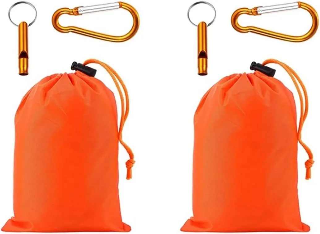 2 Pack Emergency Sleeping Bag, Mylar Emergency Blanket, Waterproof Lightweight Survival Shelter Blanket, Portable Survival Thermal Bivy Sack for Outdoor Camping Hiking Adventure