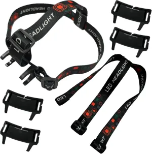 2 Pack Headlamp Strap Replacement with 5 Pcs Non-Slip Headlamp Holder Adjustable HeadLamp Flashlight Holder Headlight Strap Headlamp Band for 22mm - 26mm LED Headlamps Flashlight Rechargeable