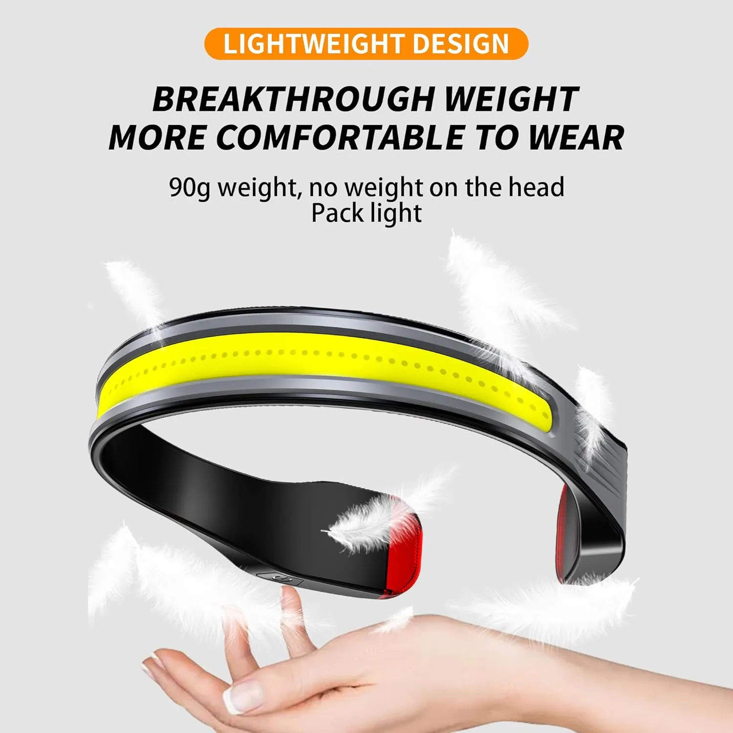 2 Pack LED Rechargeable Headlamp,Book Light for Reading in Bed, Neck Light,230°Wide Beam Head Lamp for Forehead, Waterproof Super Bright COB Head Light for Camping Running Hiking Repairing