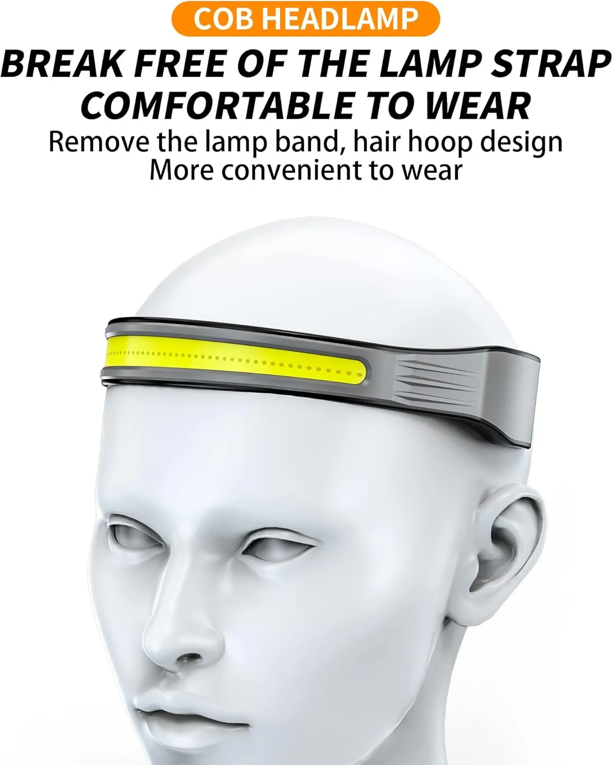 2 Pack LED Rechargeable Headlamp,Book Light for Reading in Bed, Neck Light,230°Wide Beam Head Lamp for Forehead, Waterproof Super Bright COB Head Light for Camping Running Hiking Repairing